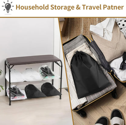20 Pack Shoe Bags for Travel, 15.7" x 11.8" Clear Travel Shoe Bags for Packing, Large Waterproof Portable Drawstring Travel Shoe Storage Bag Travel Essentials Women for and Men
