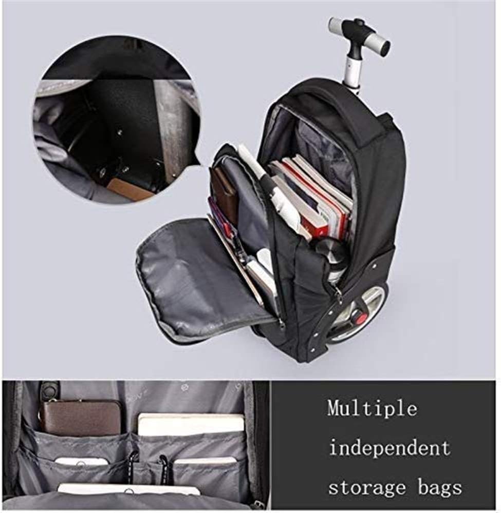 Travel Trolley Bag with Laptop Compartment, Carry-On Approved for Air Travel, Unisex Design, Durable Material, Lightweight and Convenient for Business and Leisure, Black, 48x20x35cm