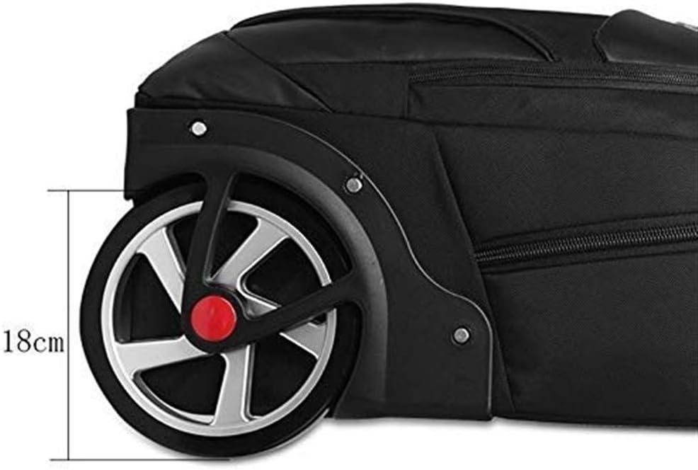Travel Trolley Bag with Laptop Compartment, Carry-On Approved for Air Travel, Unisex Design, Durable Material, Lightweight and Convenient for Business and Leisure, Black, 48x20x35cm