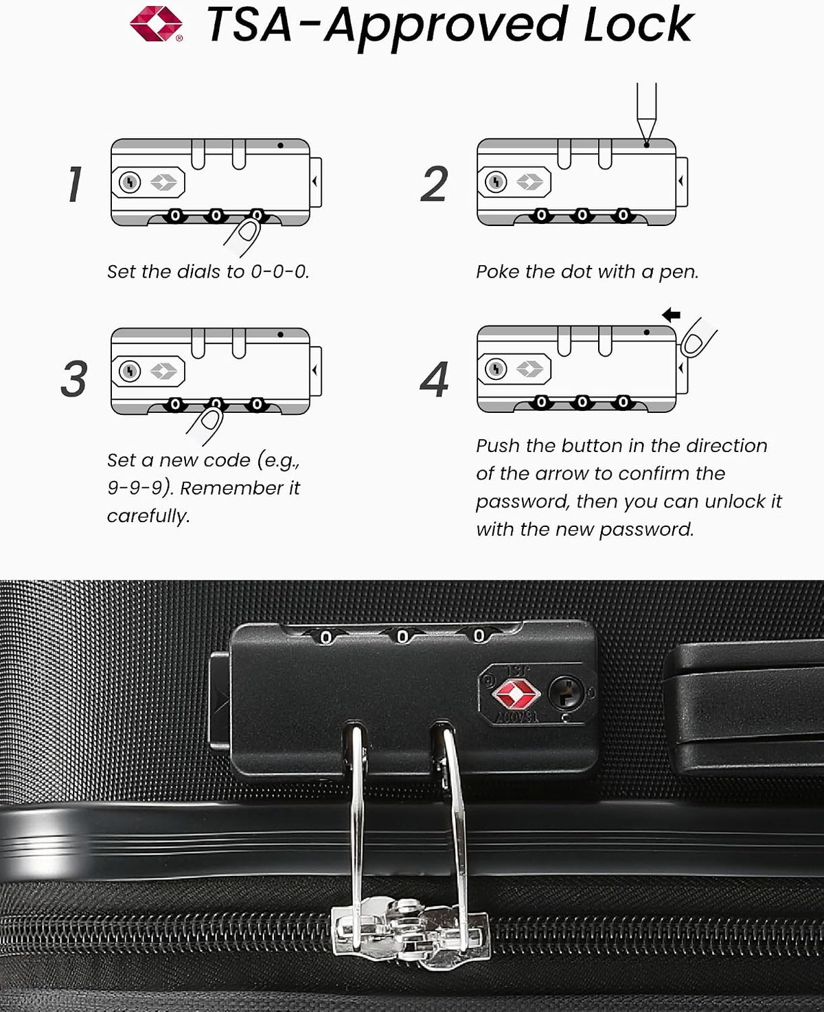 Carry On Luggage 22x14x9 Airline Approved, 20" Hardside Suitcase with Front Pocket, Lightweight Spinner Luggage with TSA Lock & Matching Tote Bag (3 Piece Sets, White)