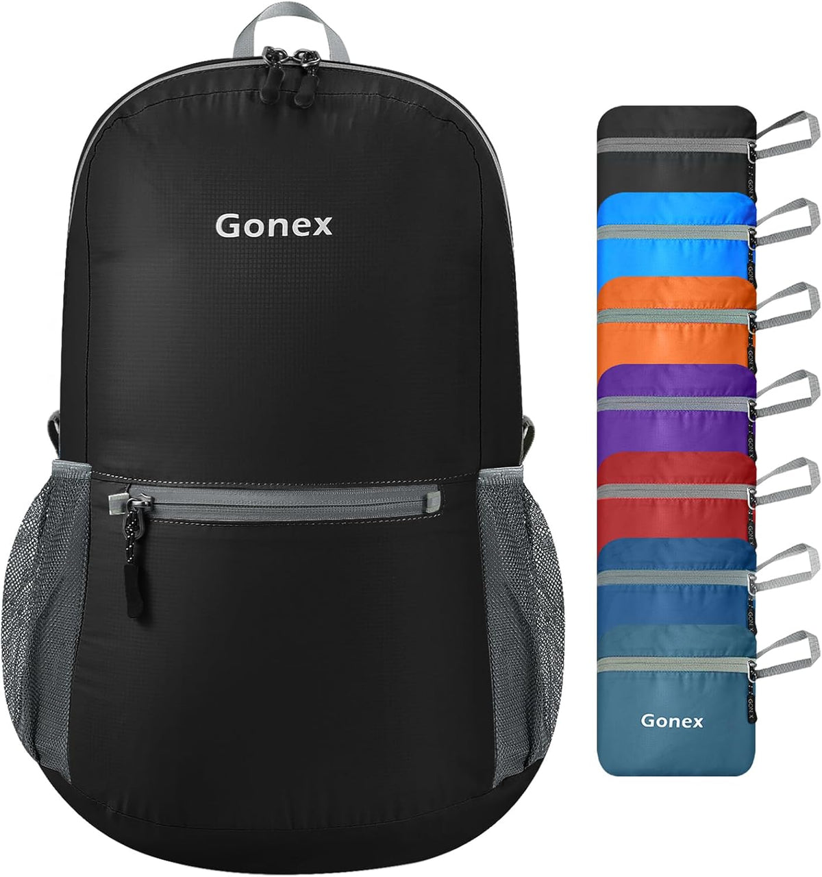 Ultra Lightweight Packable Backpack Daypack Handy Foldable Camping Outdoor Travel Cycling Backpacking | Water Resistant Nylon, Folds Into Pocket, 3 Zippered Compartments, Hiking & Travel Use