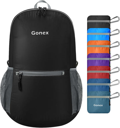 Ultra Lightweight Packable Backpack Daypack Handy Foldable Camping Outdoor Travel Cycling Backpacking | Water Resistant Nylon, Folds Into Pocket, 3 Zippered Compartments, Hiking & Travel Use