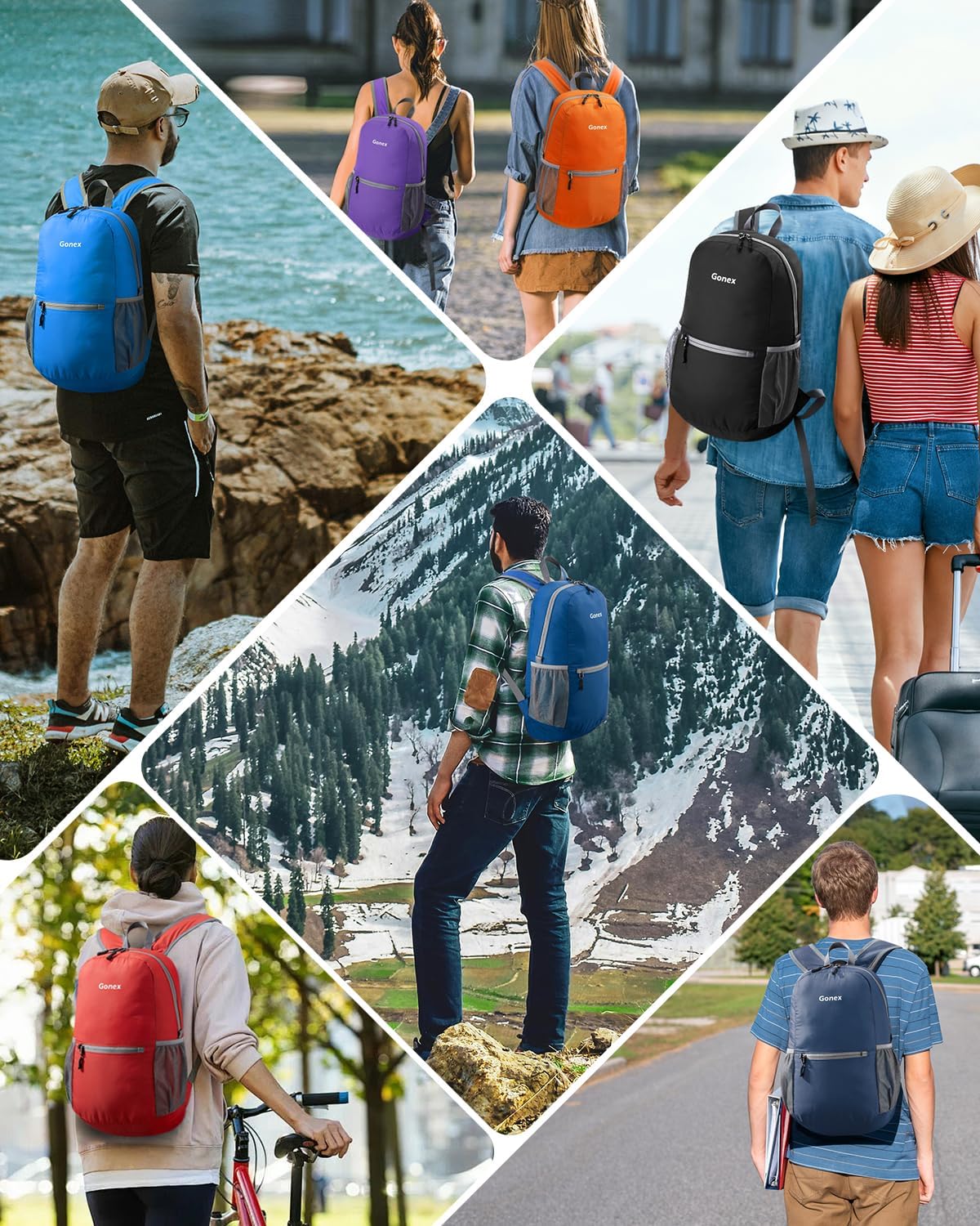Ultra Lightweight Packable Backpack Daypack Handy Foldable Camping Outdoor Travel Cycling Backpacking | Water Resistant Nylon, Folds Into Pocket, 3 Zippered Compartments, Hiking & Travel Use