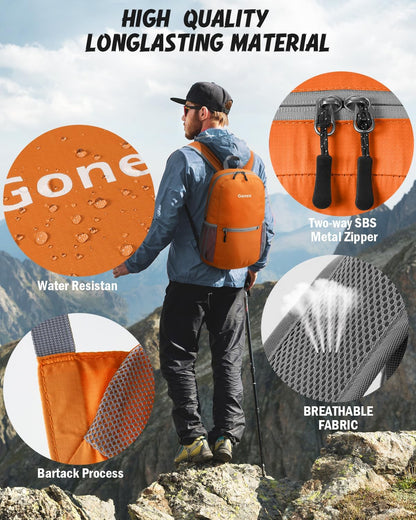 Ultra Lightweight Packable Backpack Daypack Handy Foldable Camping Outdoor Travel Cycling Backpacking | Water Resistant Nylon, Folds Into Pocket, 3 Zippered Compartments, Hiking & Travel Use