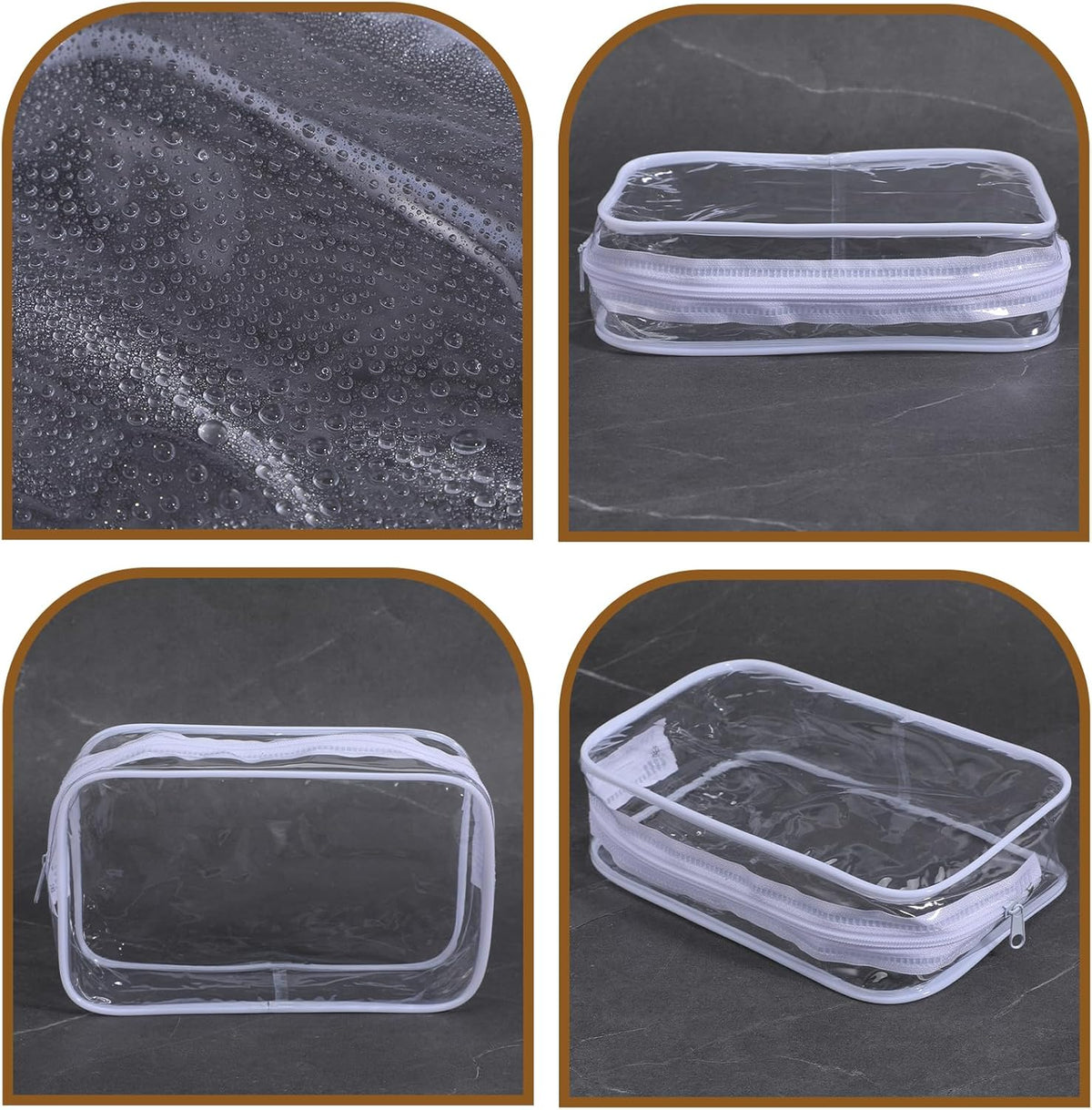 22 Packs Clear Cosmetic Bags Bulk, TSA Approved Travel Toiletry Bags PVC Waterproof Makeup Pouches with Zipper for Organizing Lipsticks, Jewelry, and Carry-On Essentials