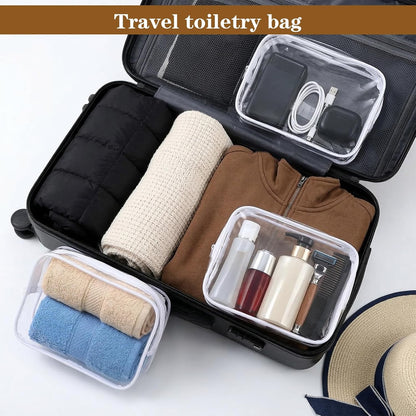 22 Packs Clear Cosmetic Bags Bulk, TSA Approved Travel Toiletry Bags PVC Waterproof Makeup Pouches with Zipper for Organizing Lipsticks, Jewelry, and Carry-On Essentials