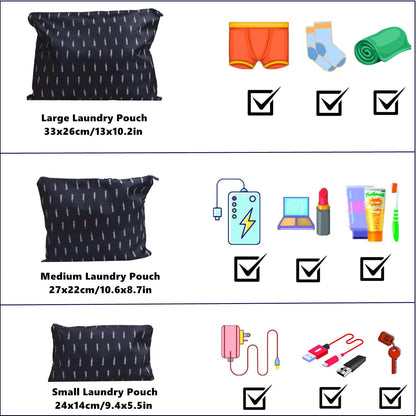 6 PCS Travel Luggage Organizer Bags, Packing Cubes Compression, Storage Bags Organizers, Laundry Pouches for Backpack Suitcases Clothes Underwear (Light Blue)