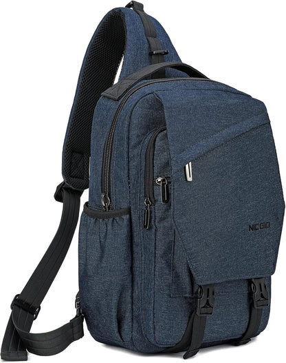 Sling Bag Backpack, 13.3'' 14.1'' Laptop Bag Crossbody Shoulder Chest Backpacks Travel Outdoors for Men Women