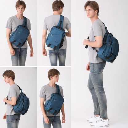 Sling Bag Backpack, 13.3'' 14.1'' Laptop Bag Crossbody Shoulder Chest Backpacks Travel Outdoors for Men Women