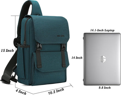 Sling Bag Backpack, 13.3'' 14.1'' Laptop Bag Crossbody Shoulder Chest Backpacks Travel Outdoors for Men Women