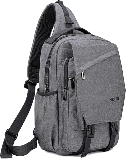 Sling Bag Backpack, 13.3'' 14.1'' Laptop Bag Crossbody Shoulder Chest Backpacks Travel Outdoors for Men Women