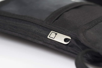 Rfid Blocking Stash Neck Wallet, Travel Neck Pouch + Passport Holder for Women & Men - Black
