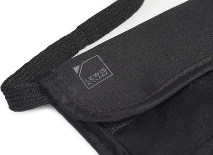 Rfid Blocking Stash Neck Wallet, Travel Neck Pouch + Passport Holder for Women & Men - Black