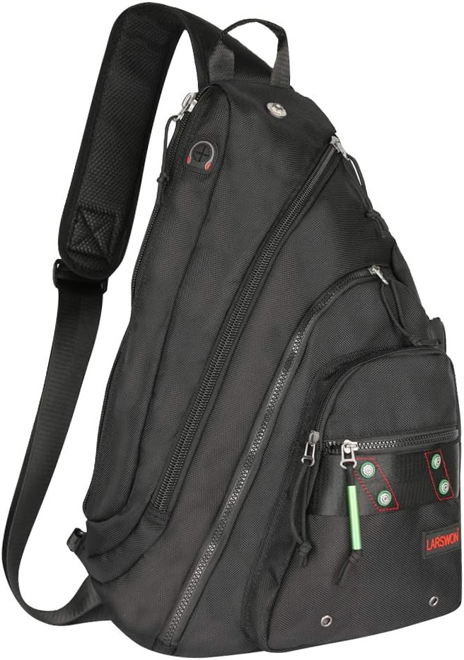 Sling Backpack, Sling Bag Laptop, Crossbody Bag Men, Shoulder Bags Black