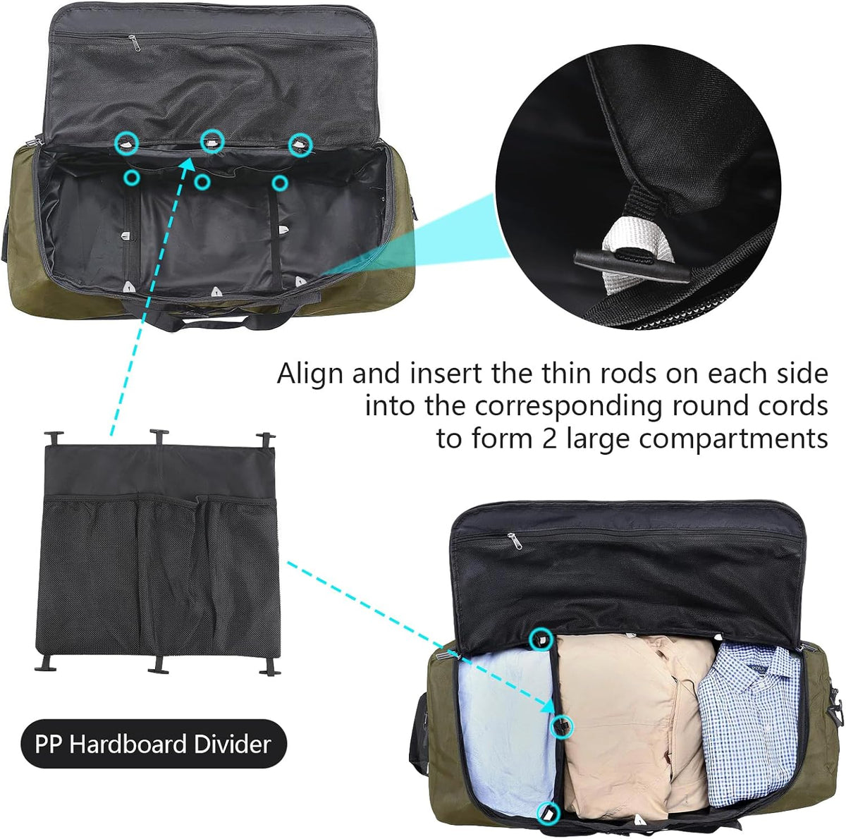 110L Expandable to 140L 32” Foldable Oxford Soft-Sided Rolling Duffle Bag with 2 Heavy-Duty Wheels,2 Large Compartments,Adjustable Shoulder Strap and Attached Organizer Pouch,Navy Blue