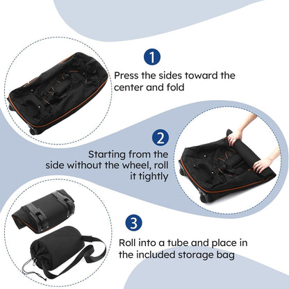 110L Expandable to 140L 32” Foldable Oxford Soft-Sided Rolling Duffle Bag with 2 Heavy-Duty Wheels,2 Large Compartments,Adjustable Shoulder Strap and Attached Organizer Pouch,Navy Blue