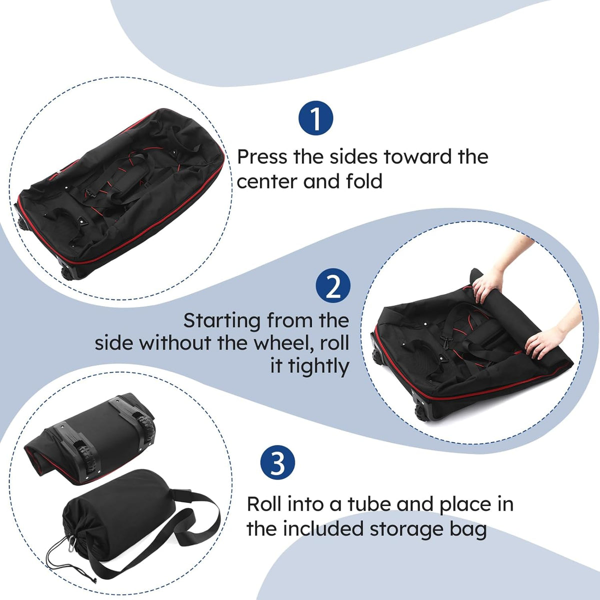 110L Expandable to 140L 32” Foldable Oxford Soft-Sided Rolling Duffle Bag with 2 Heavy-Duty Wheels,2 Large Compartments,Adjustable Shoulder Strap and Attached Organizer Pouch,Navy Blue
