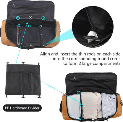 110L Expandable to 140L 32” Foldable Oxford Soft-Sided Rolling Duffle Bag with 2 Heavy-Duty Wheels,2 Large Compartments,Adjustable Shoulder Strap and Attached Organizer Pouch,Navy Blue