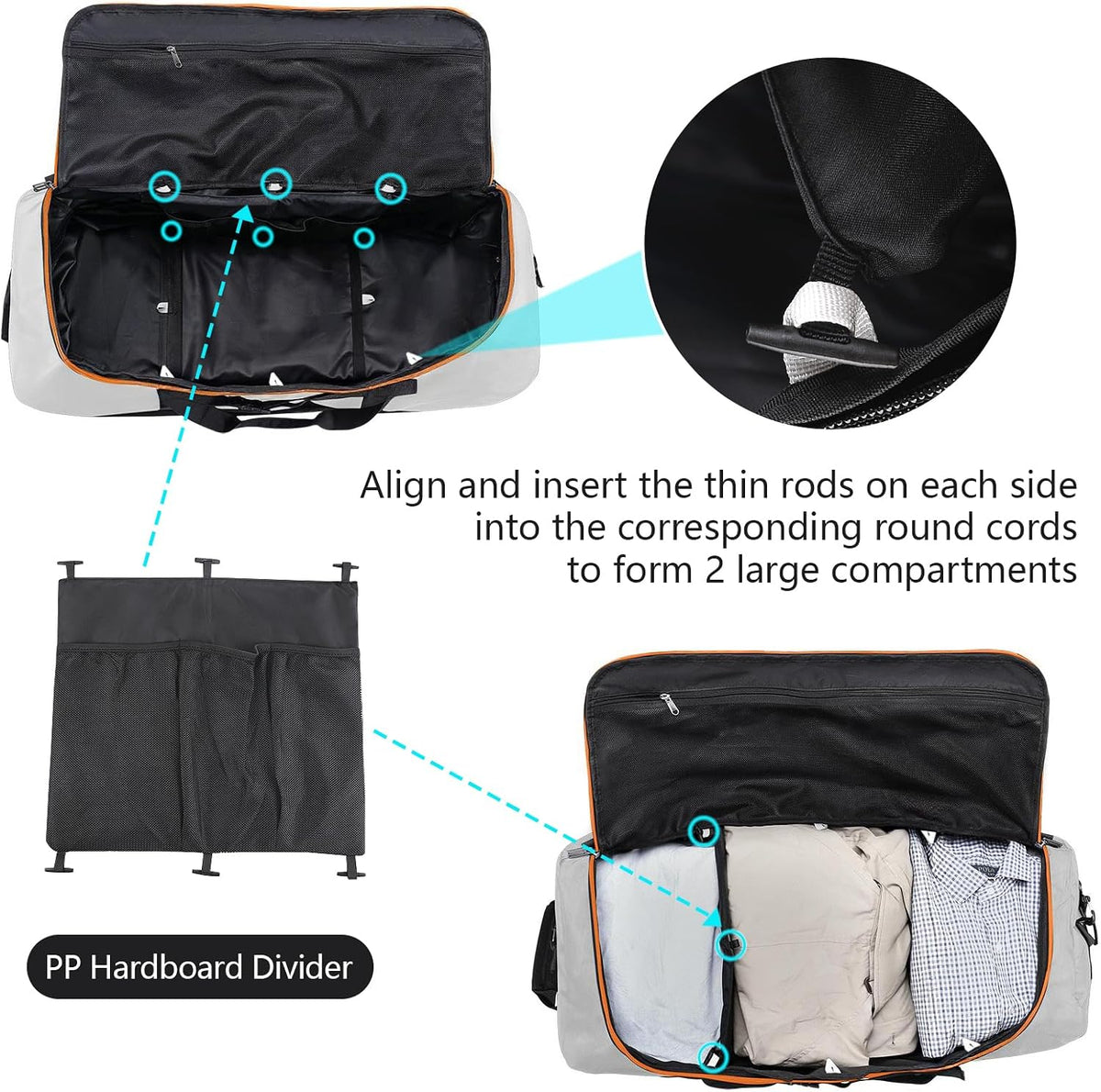 110L Expandable to 140L 32” Foldable Oxford Soft-Sided Rolling Duffle Bag with 2 Heavy-Duty Wheels,2 Large Compartments,Adjustable Shoulder Strap and Attached Organizer Pouch,Navy Blue
