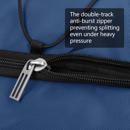 110L Expandable to 140L 32” Foldable Oxford Soft-Sided Rolling Duffle Bag with 2 Heavy-Duty Wheels,2 Large Compartments,Adjustable Shoulder Strap and Attached Organizer Pouch,Navy Blue