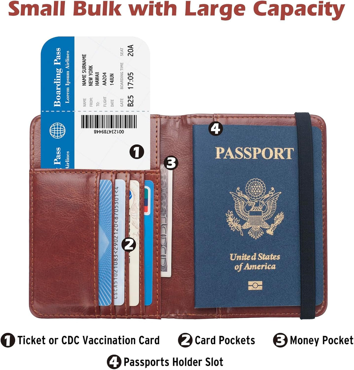 Passport Holder for Travel Men, RFID Blocking Passport Wallet Cover Case, Waterproof Leather Travel Wallet for Men Women, Document Protector for Traveling Accessories-Lake Blue