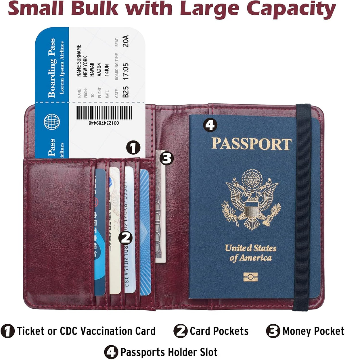 Passport Holder for Travel Men, RFID Blocking Passport Wallet Cover Case, Waterproof Leather Travel Wallet for Men Women, Document Protector for Traveling Accessories-Lake Blue