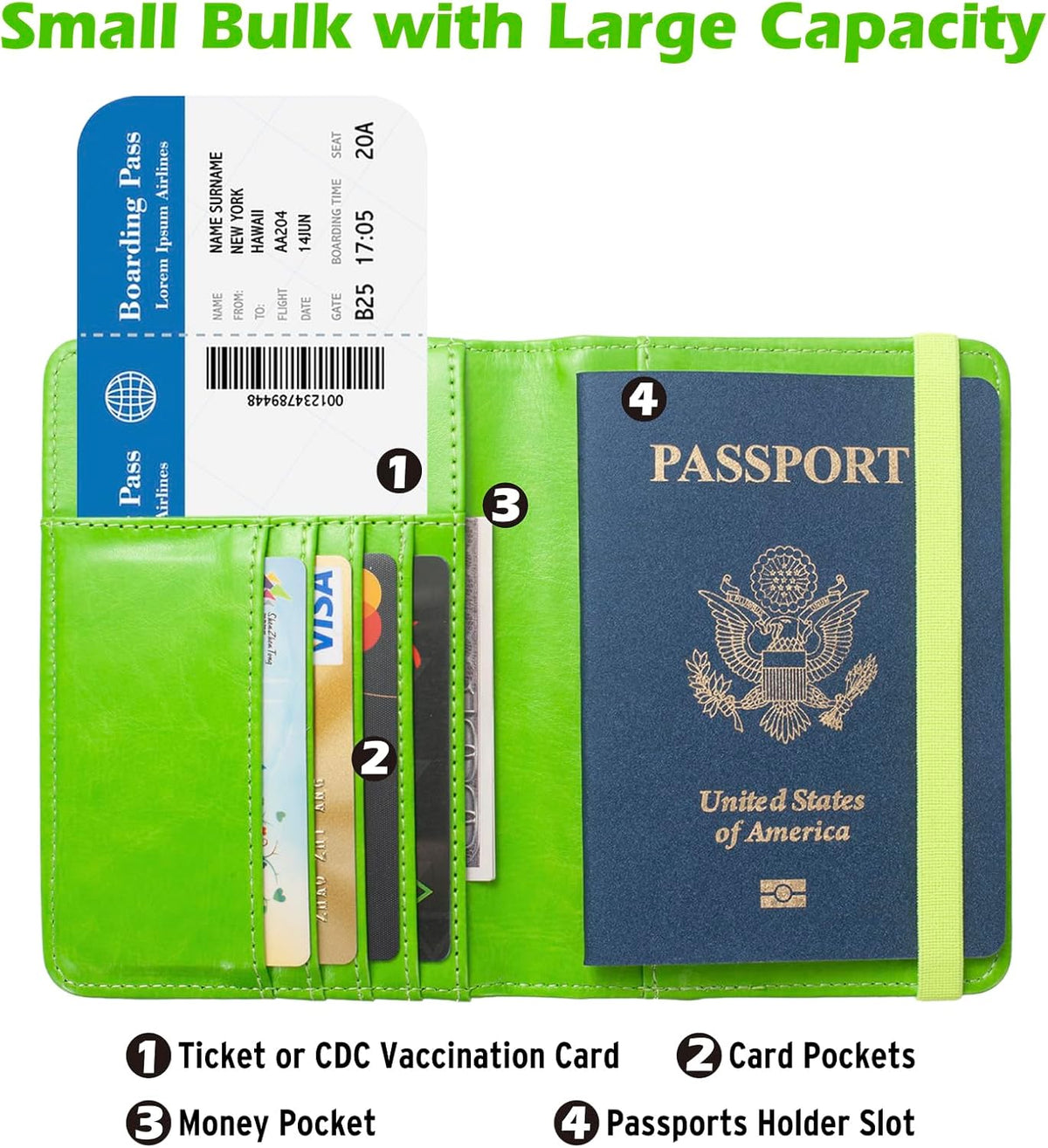 Passport Holder for Travel Men, RFID Blocking Passport Wallet Cover Case, Waterproof Leather Travel Wallet for Men Women, Document Protector for Traveling Accessories-Lake Blue