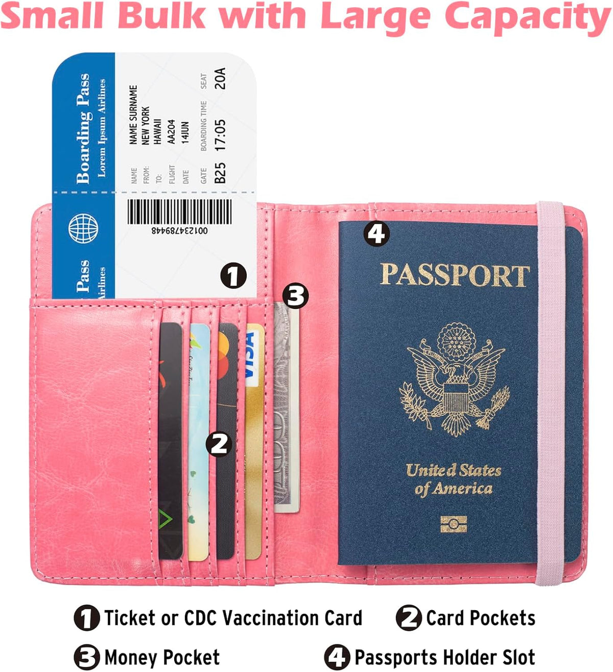 Passport Holder for Travel Men, RFID Blocking Passport Wallet Cover Case, Waterproof Leather Travel Wallet for Men Women, Document Protector for Traveling Accessories-Lake Blue