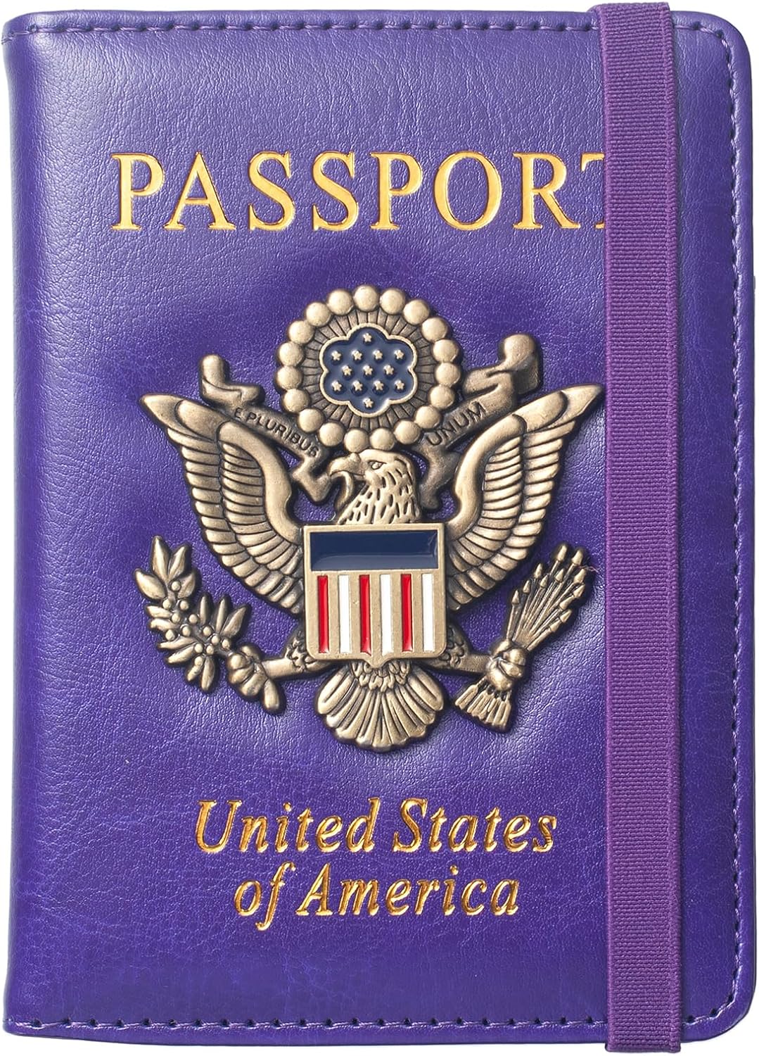 Passport Holder for Travel Men, RFID Blocking Passport Wallet Cover Case, Waterproof Leather Travel Wallet for Men Women, Document Protector for Traveling Accessories-Lake Blue
