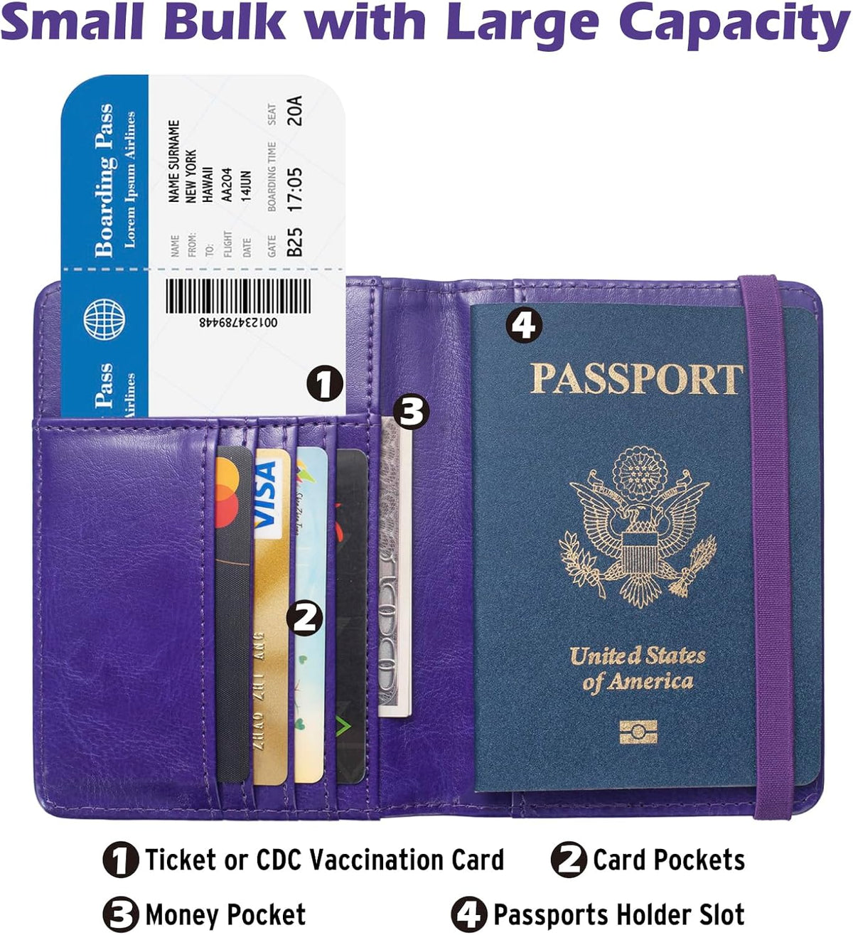 Passport Holder for Travel Men, RFID Blocking Passport Wallet Cover Case, Waterproof Leather Travel Wallet for Men Women, Document Protector for Traveling Accessories-Lake Blue