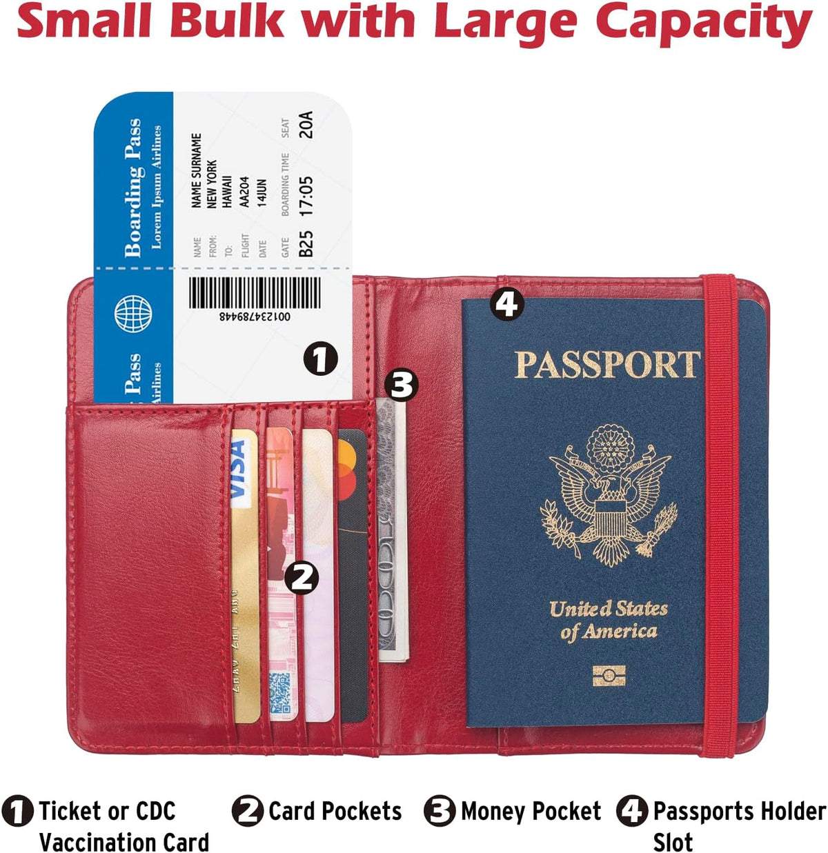 Passport Holder for Travel Men, RFID Blocking Passport Wallet Cover Case, Waterproof Leather Travel Wallet for Men Women, Document Protector for Traveling Accessories-Lake Blue