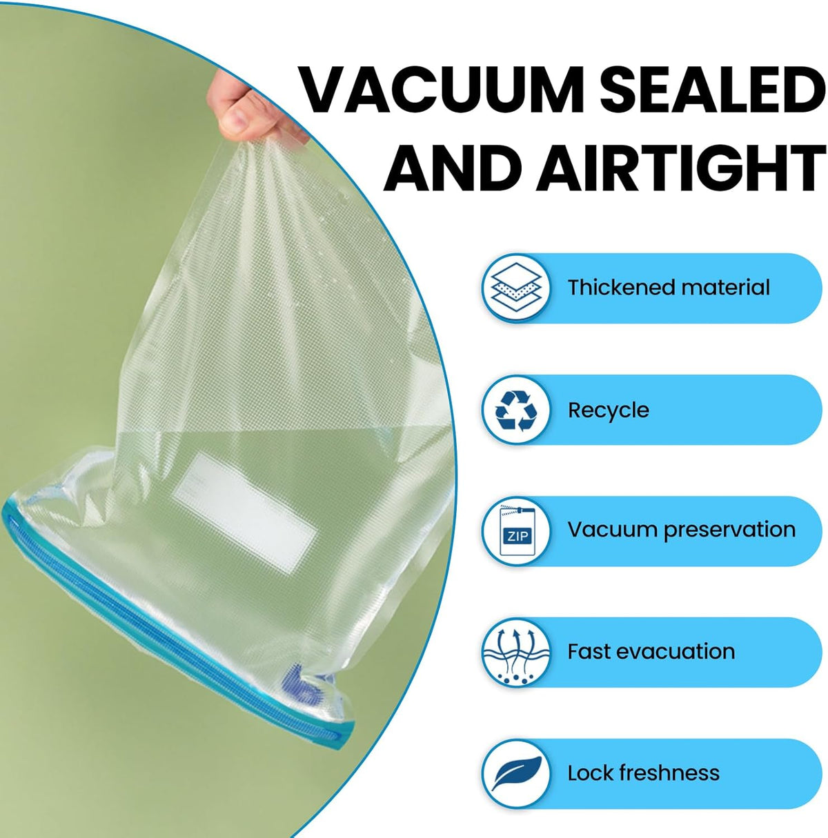 10PCS Vacuum Sealer Bags with Hand Pump & 4PCS Clips - Multi-Size Storage Bags for Clothes, Storage Bags Vacuum Storage Kit for Keeping Dry