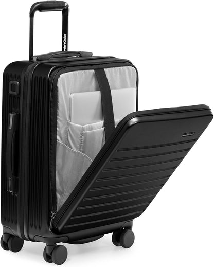 Mykel Dual Opening Polycarbonate Hardside Suitcase with Sleeve and Ergonomic Handle