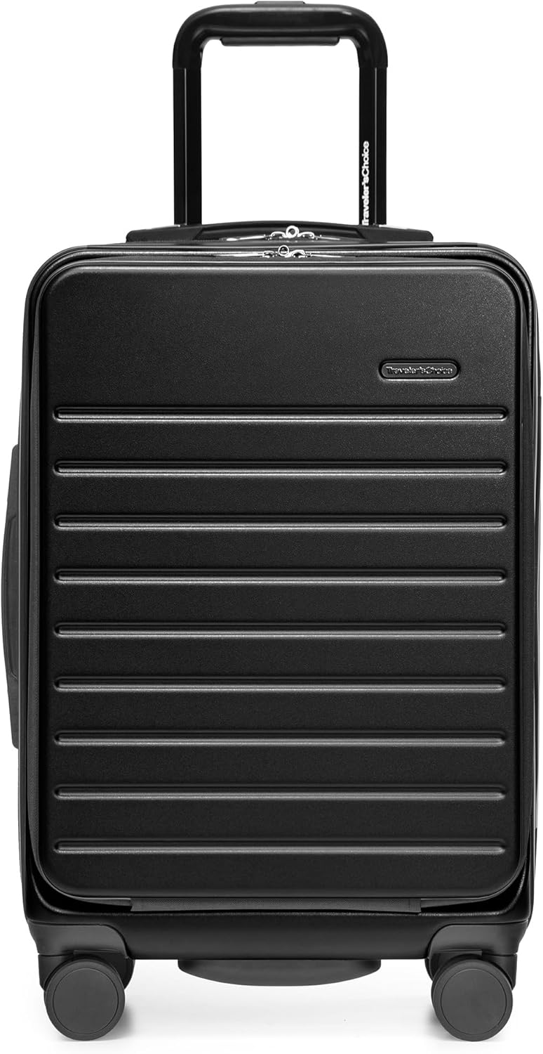 Mykel Dual Opening Polycarbonate Hardside Suitcase with Sleeve and Ergonomic Handle