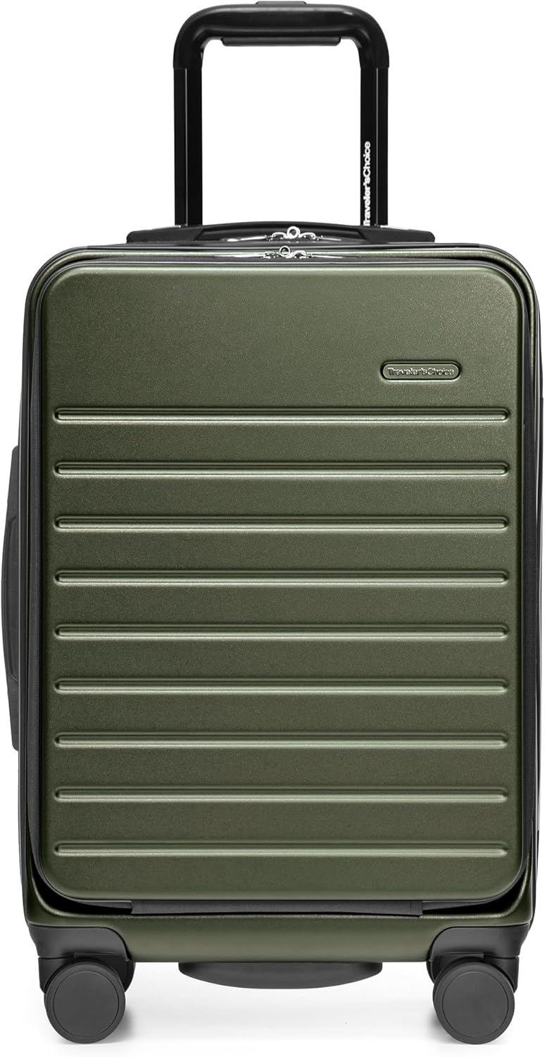 Mykel Dual Opening Polycarbonate Hardside Suitcase with Sleeve and Ergonomic Handle