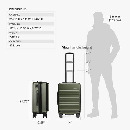 Mykel Dual Opening Polycarbonate Hardside Suitcase with Sleeve and Ergonomic Handle