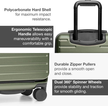 Mykel Dual Opening Polycarbonate Hardside Suitcase with Sleeve and Ergonomic Handle