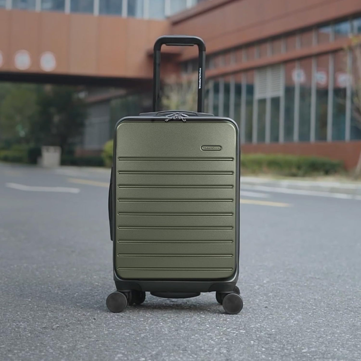 Mykel Dual Opening Polycarbonate Hardside Suitcase with Sleeve and Ergonomic Handle