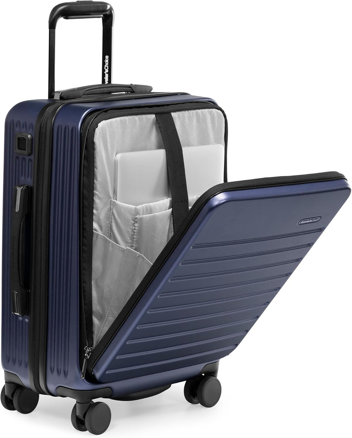 Mykel Dual Opening Polycarbonate Hardside Suitcase with Sleeve and Ergonomic Handle