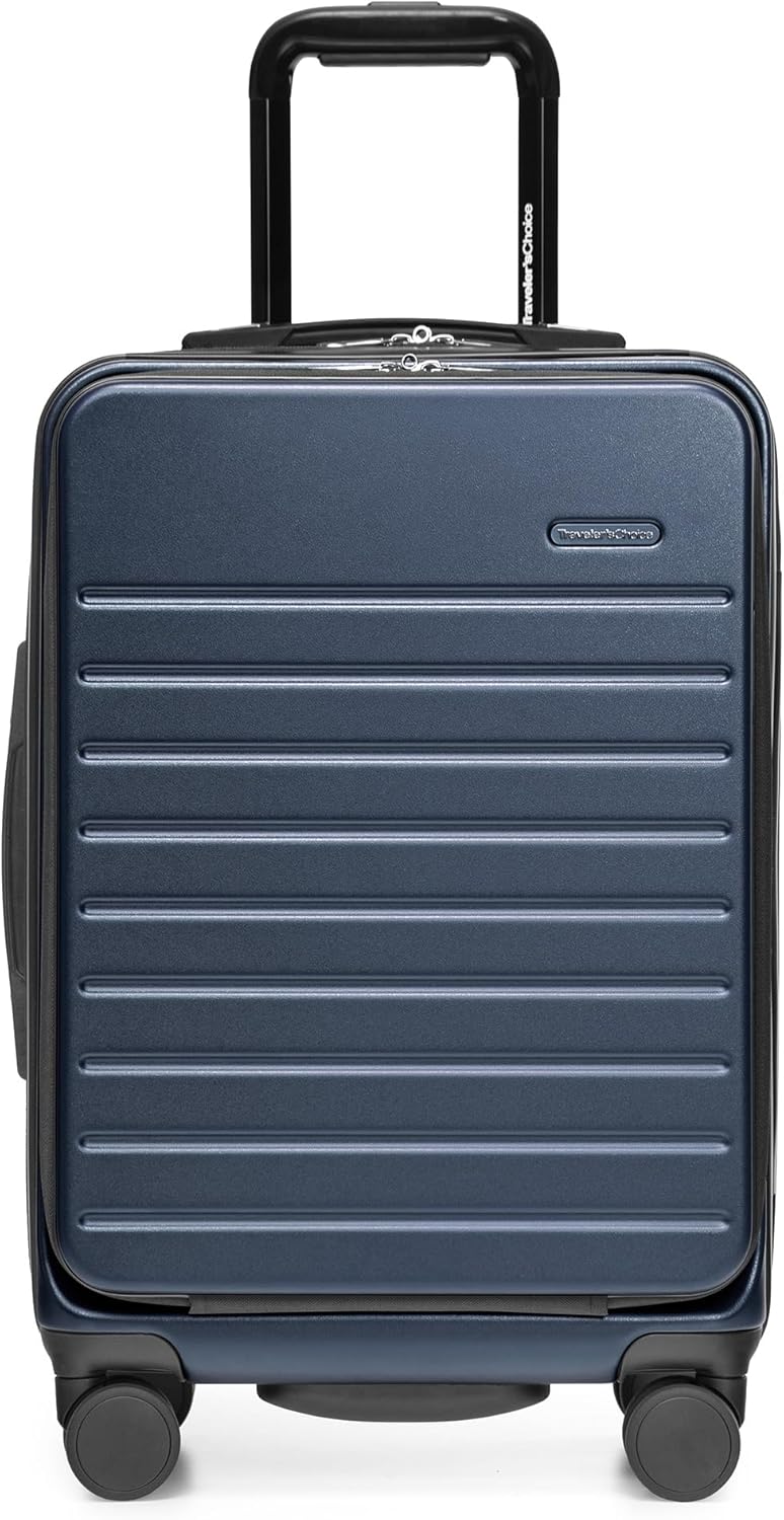 Mykel Dual Opening Polycarbonate Hardside Suitcase with Sleeve and Ergonomic Handle