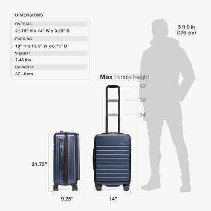 Mykel Dual Opening Polycarbonate Hardside Suitcase with Sleeve and Ergonomic Handle