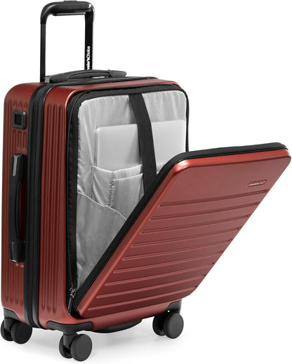 Mykel Dual Opening Polycarbonate Hardside Suitcase with Sleeve and Ergonomic Handle