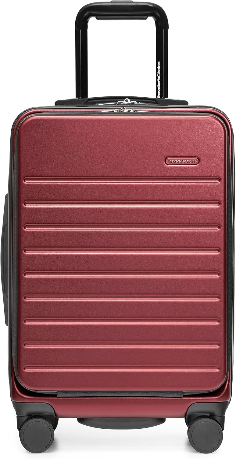 Mykel Dual Opening Polycarbonate Hardside Suitcase with Sleeve and Ergonomic Handle
