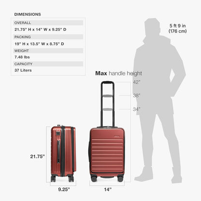Mykel Dual Opening Polycarbonate Hardside Suitcase with Sleeve and Ergonomic Handle
