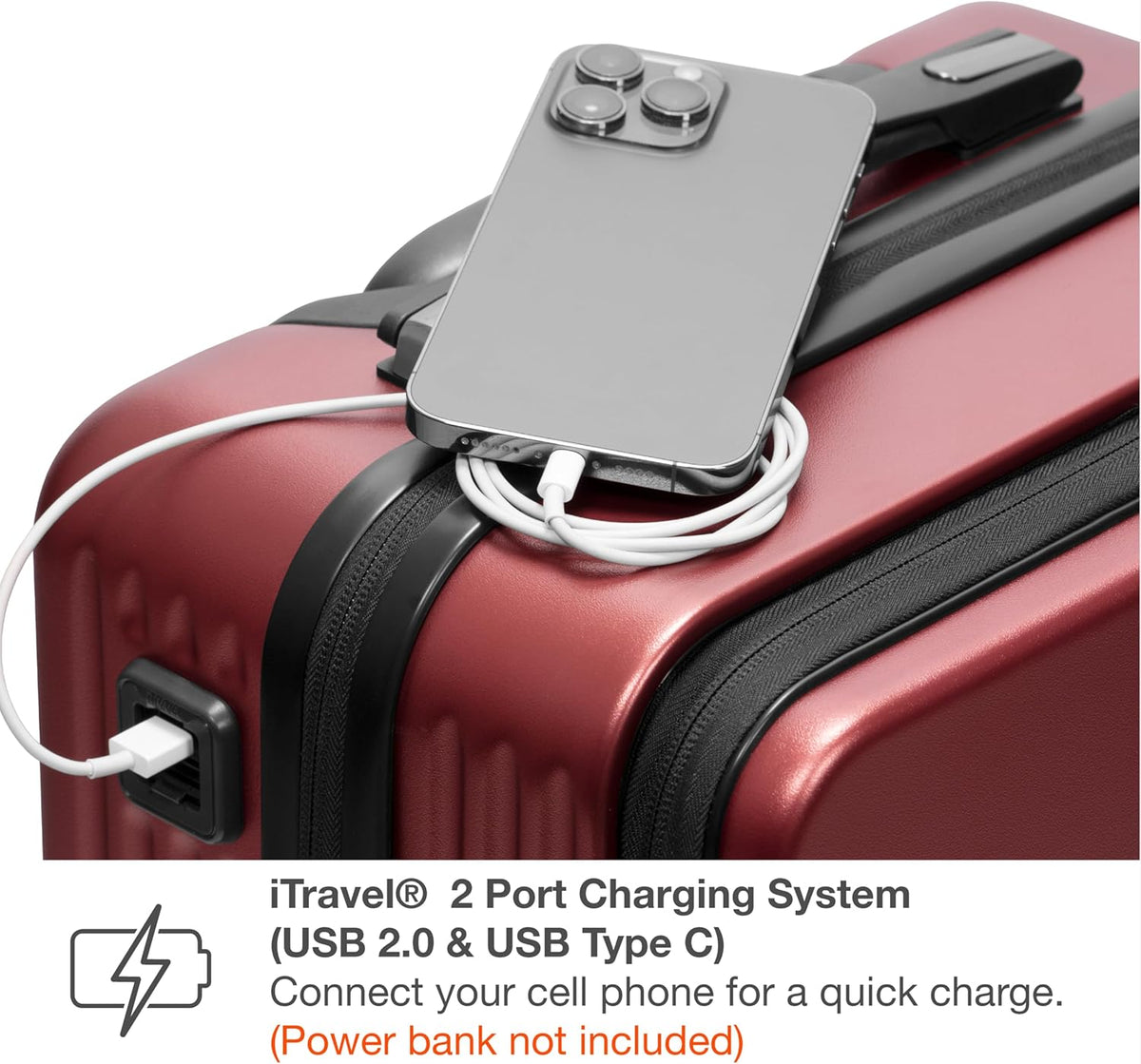 Mykel Dual Opening Polycarbonate Hardside Suitcase with Sleeve and Ergonomic Handle