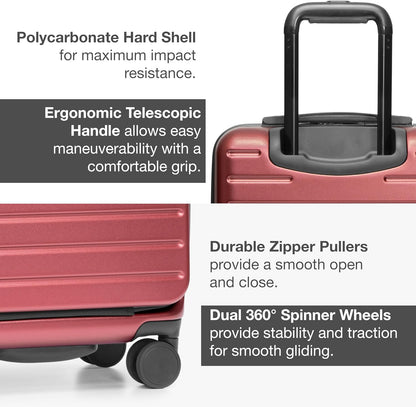 Mykel Dual Opening Polycarbonate Hardside Suitcase with Sleeve and Ergonomic Handle
