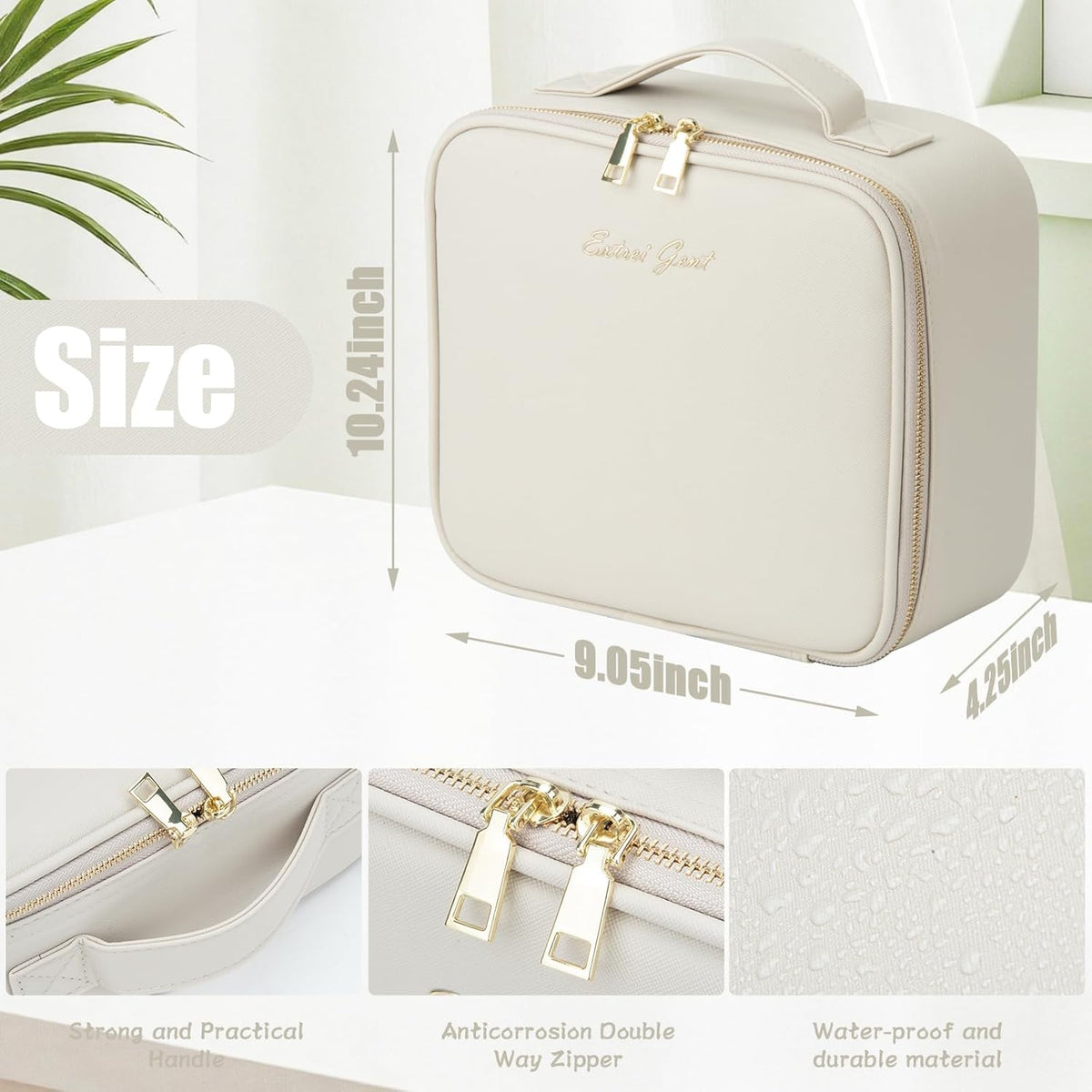 Makeup Travel Train Case with Mirror LED Light 3 Adjustable Brightness Cosmetic Bag Portable Storage Adjustable Partition Waterproof Makeup Brushes Makeup Jewelry Gift for Women (Leopard Print)
