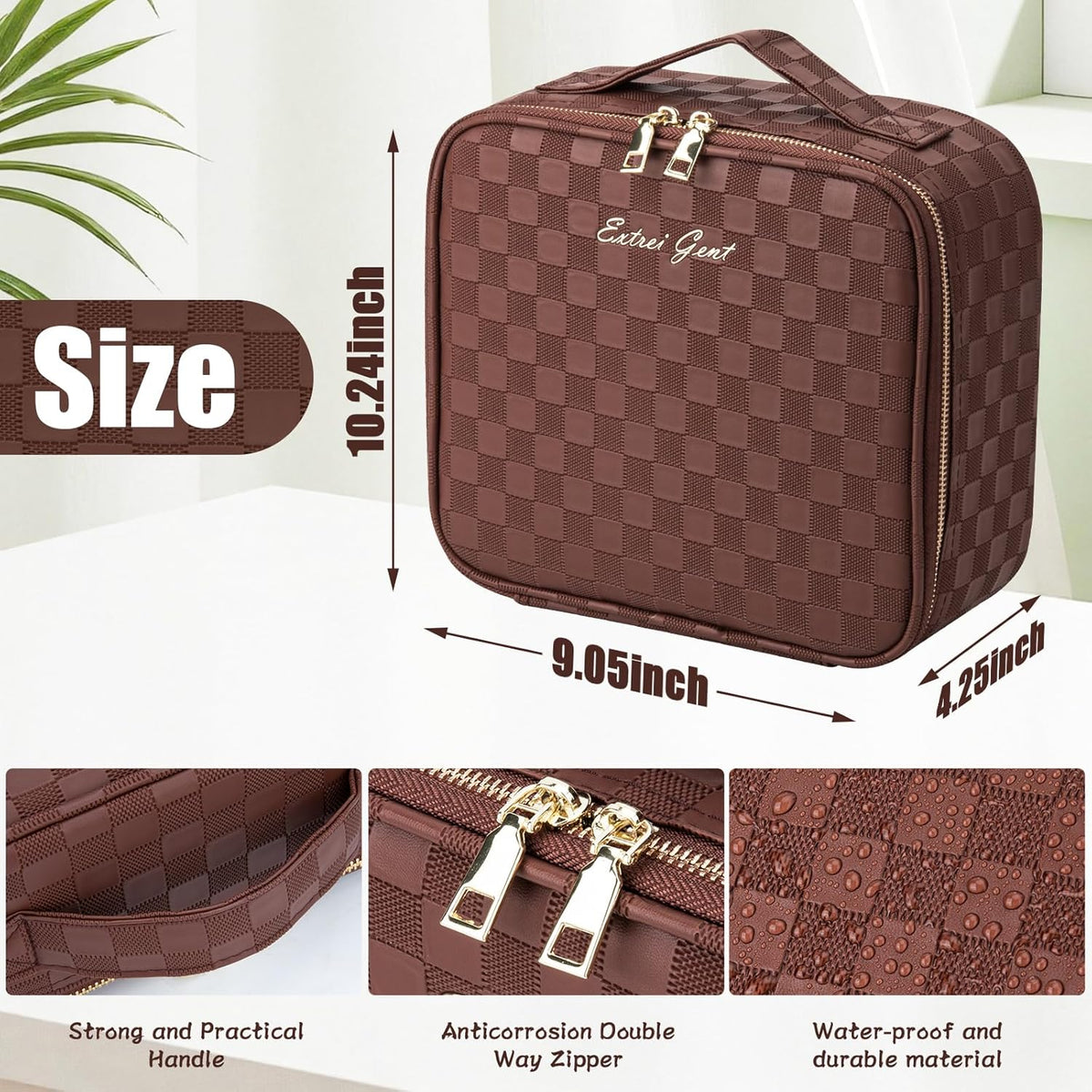 Makeup Travel Train Case with Mirror LED Light 3 Adjustable Brightness Cosmetic Bag Portable Storage Adjustable Partition Waterproof Makeup Brushes Makeup Jewelry Gift for Women (Leopard Print)