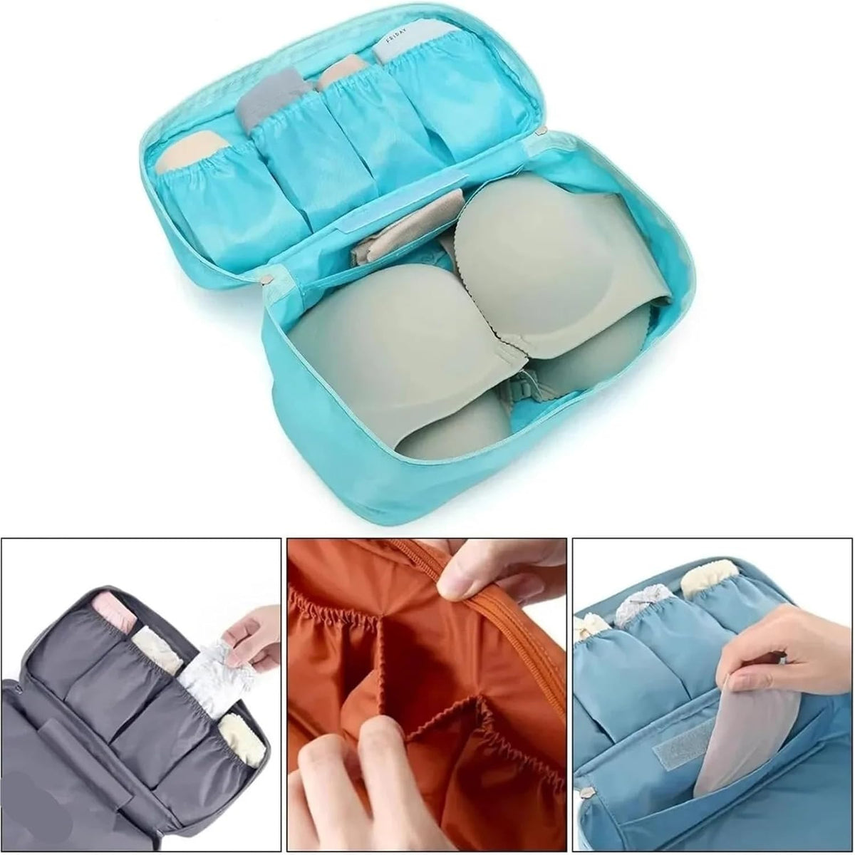 Travel Underwear Organizer Bag 1pc Portable Travel Storage Bag Multi-function Bra Underwear Organizer Bags Toiletry Cosmetic Case for Outdoor