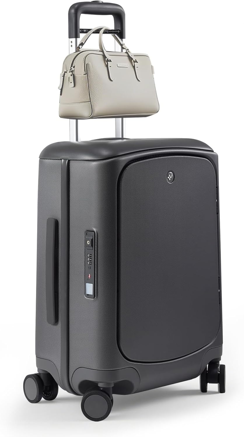 Hang Safe Carry On Luggage,22x14x9 Airline Approved Rolling Suitcase with Spinner Wheels,Bussiness Hard Shell Luggage with TSA Lock&USB Port for Travel,Zipperless,Lightweight,Grey